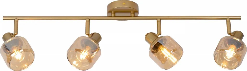 Plafonnier quadruple spot BJORN doré en verre 74cm 4xE14 40W Lucide