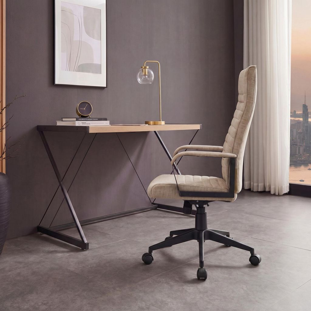 riess-ambiente Bürostuhl LAZIO beige schwarz Vogue Velours Produktbild 