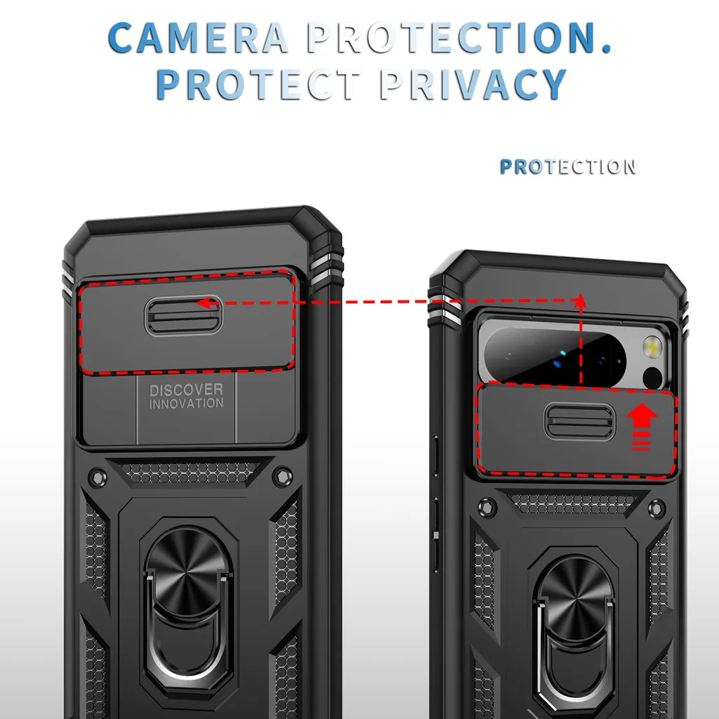 AOUIA Custodia per Google Pixel 8 Pro con supporto ad anello girevole a 360°, protezione antiurto militare Pixel 8 Pro, colore argento AOUIA Custodia per Google Pixel 8 Pro con supporto ad anello girevole a 360°, protezione antiurto militare Pixel 8 Pro, colore argento