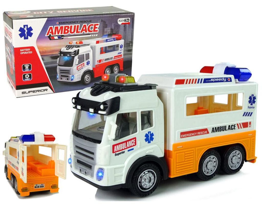 Lean Toys Krankenwagen Batterie Auto Lichter Sounds Produktbild 