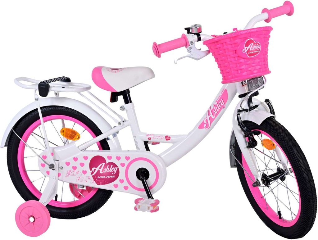 TPFSports Ashley Kinderfahrrad - Mädchen - 16 Zoll - Rücktritt + Handbremse - Weiß