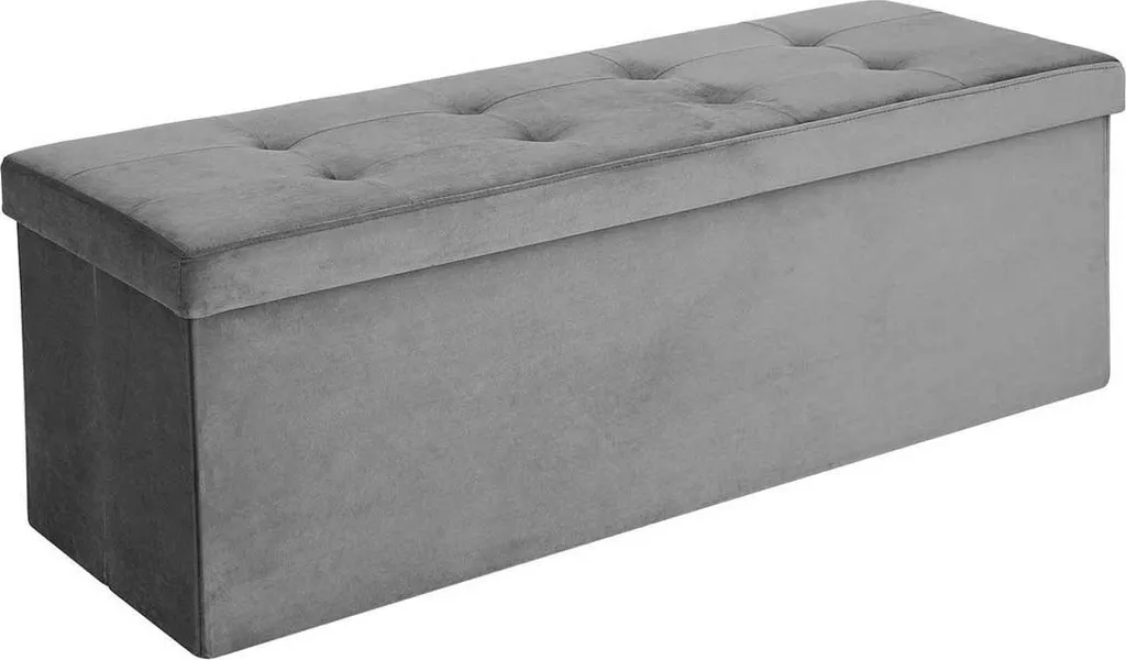 Gagnez de la place avec ce coffre 120 L gris velours anti-encombrement