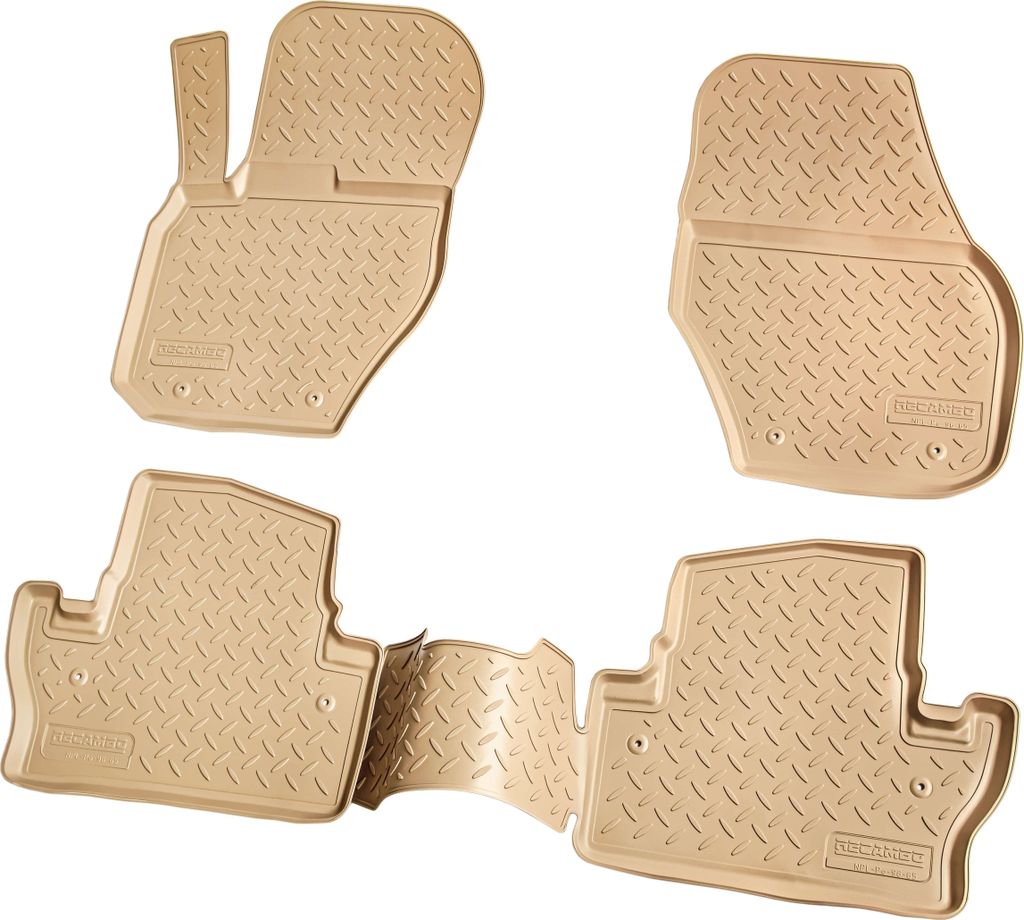 3D Gummi Fussmatten für VOLVO S60 | Typ Y20 | BJ 2010-2018 | beige mit Rand