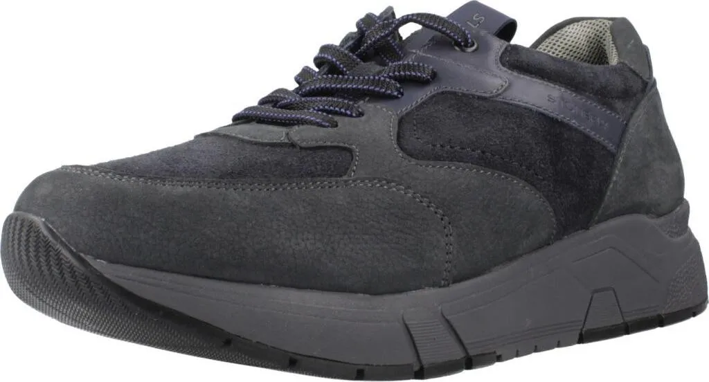 Stonefly Action 31 Nabuk Bleu : Baskets avec Semelle Amortissante Homme