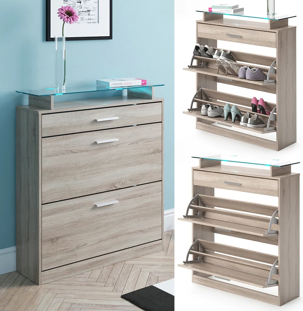 Vicco Alex Sonoma Meuble à Chaussure 89x104cm Modèle 20671 Bois - 2