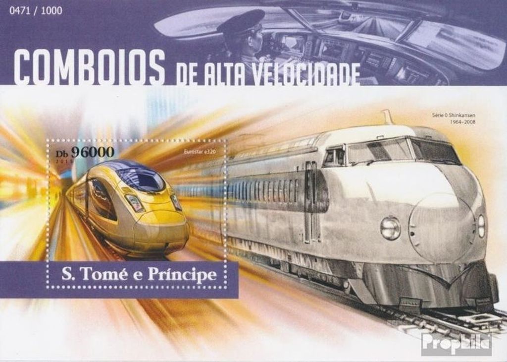 Briefmarken Sao Tome e Principe 2015 Mi Block 1126 (kompl. Ausgabe) postfrisch Schnellzüge