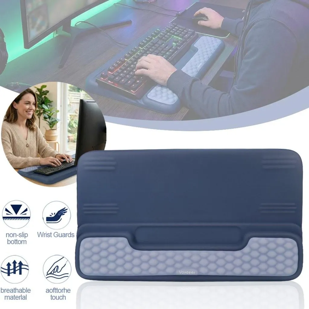Support poignet clavier antidérapant en mousse souple, design ergonomique