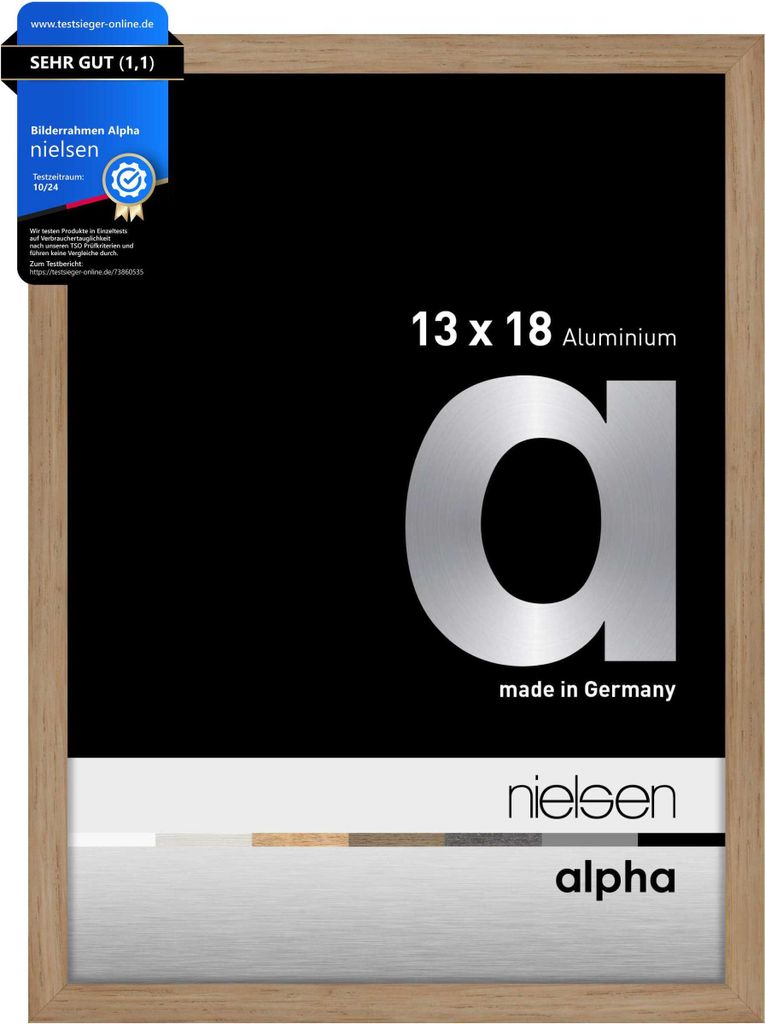 nielsen Aluminium Bilderrahmen Alpha, 13x18 cm, Eiche