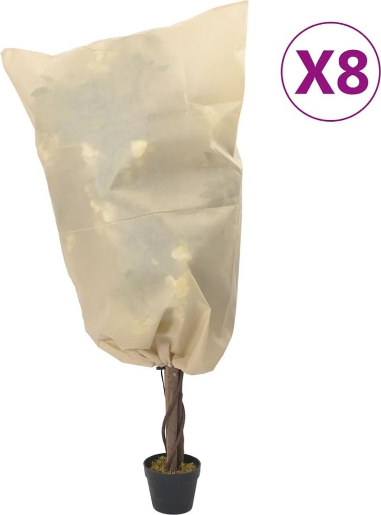 "2024"cloris Wintervlies mit Kordelzug 8 Stk. 70 g/m² 0,8x0,8 m - Sonstiges Pflanzzubehör CHY91660373