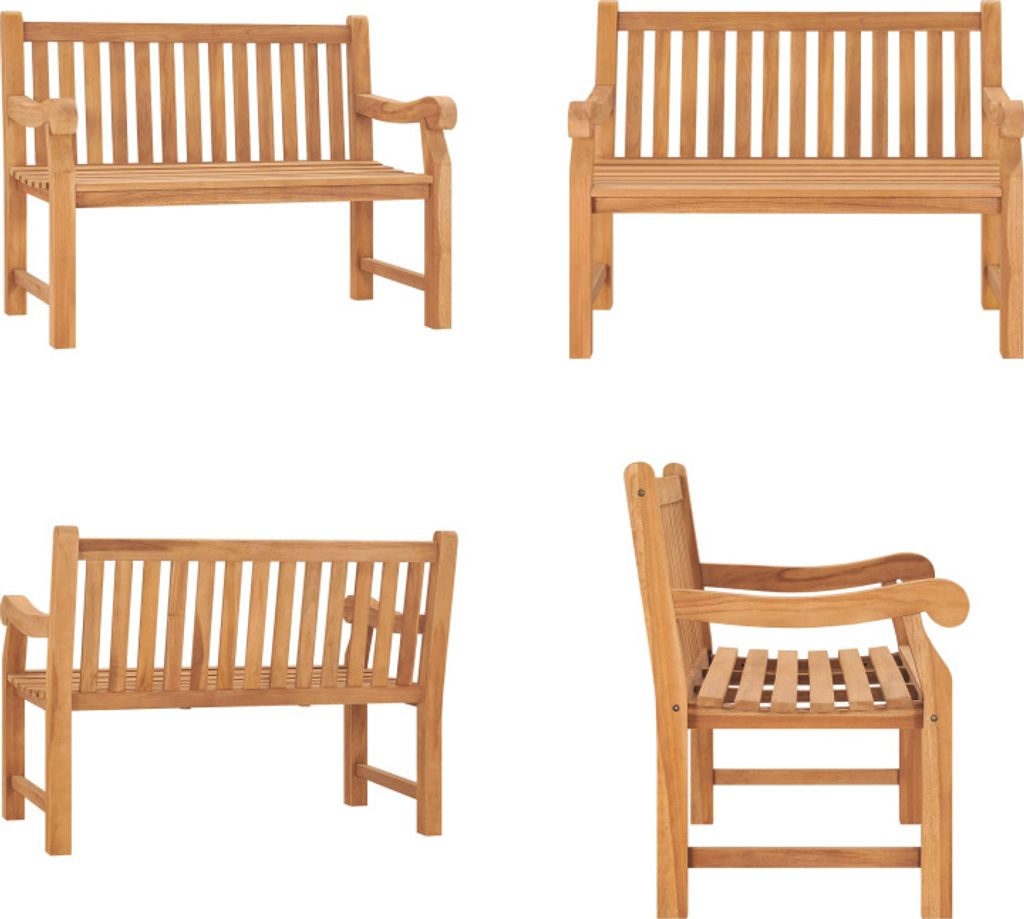 vidaXL Gartenbank 114 cm Massivholz Teak - Gartenbank - Gartenbänke - Terrassenbank - Terrassenbänke