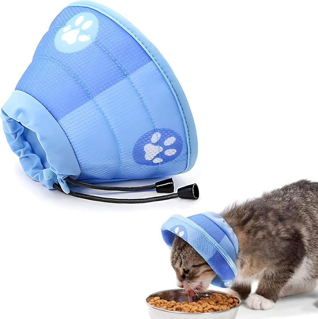 Schützende Halsband für Katzen - Postoperatives Recovery - Verhindert Beißen und Lecken - Verstellbar - Weich - Halsbänder und Kegel - Katzenpf...
