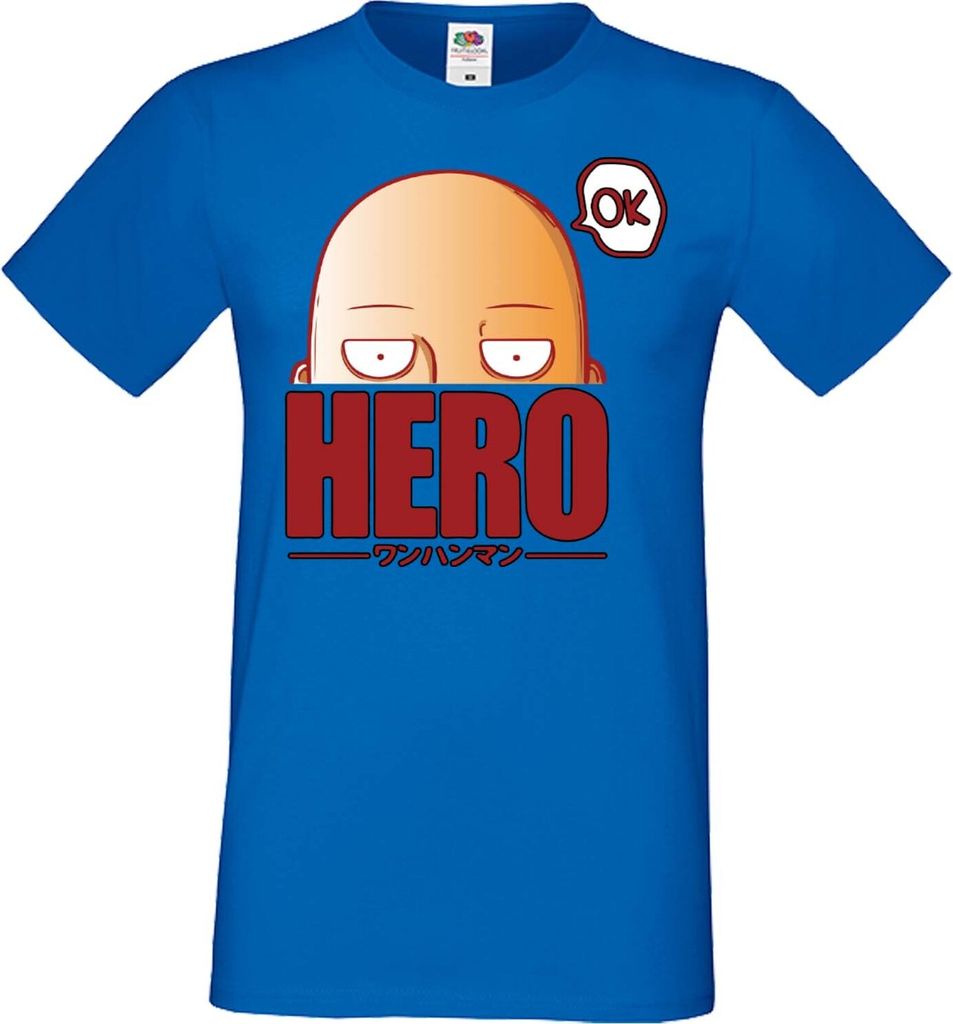 Herren T-Shirt Anime Manga One manga Punch Anime Man 01, Man XL / Blau