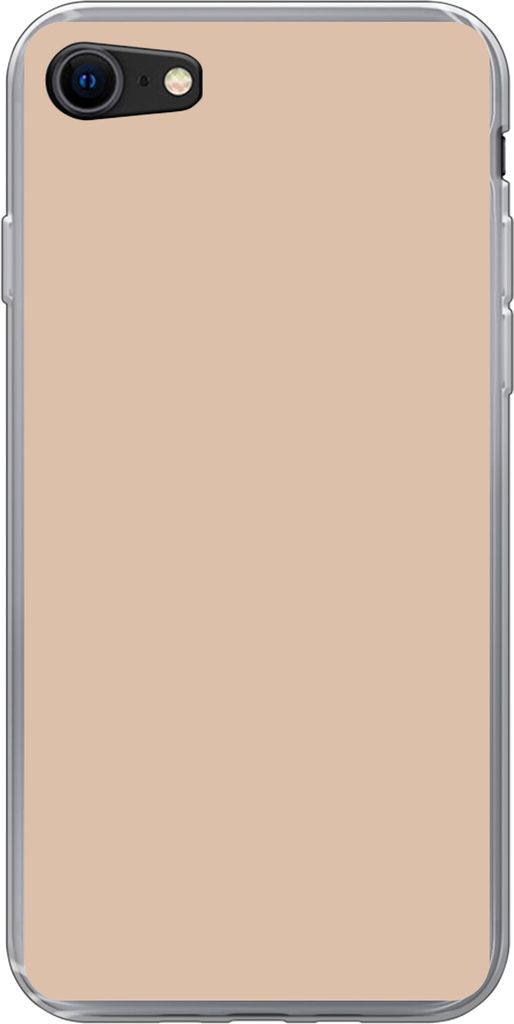 MuchoWow Handyhülle Schutzhülle Hülle für Telefoonhoesje iPhone 8 Beige - Farben - Unifarben Silikon Softcase Handy Hülle - Schutzhaube