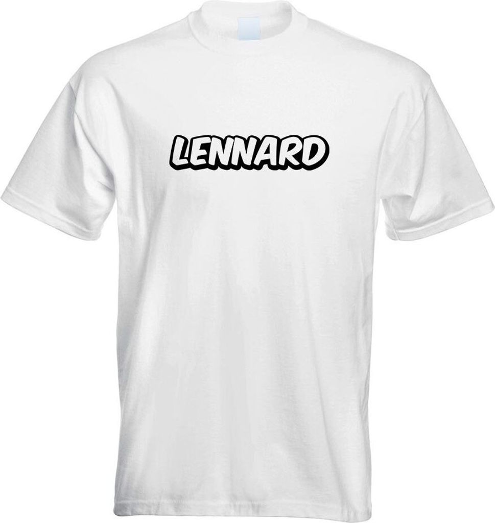 Kiwistar - T-Shirt - Weiss - Lennard Vorname Jungen Motiv Bedruckt Funshirt Design Print - mit Motiv Bedruckt - Funshirt Design - Sport - Freizeit ...