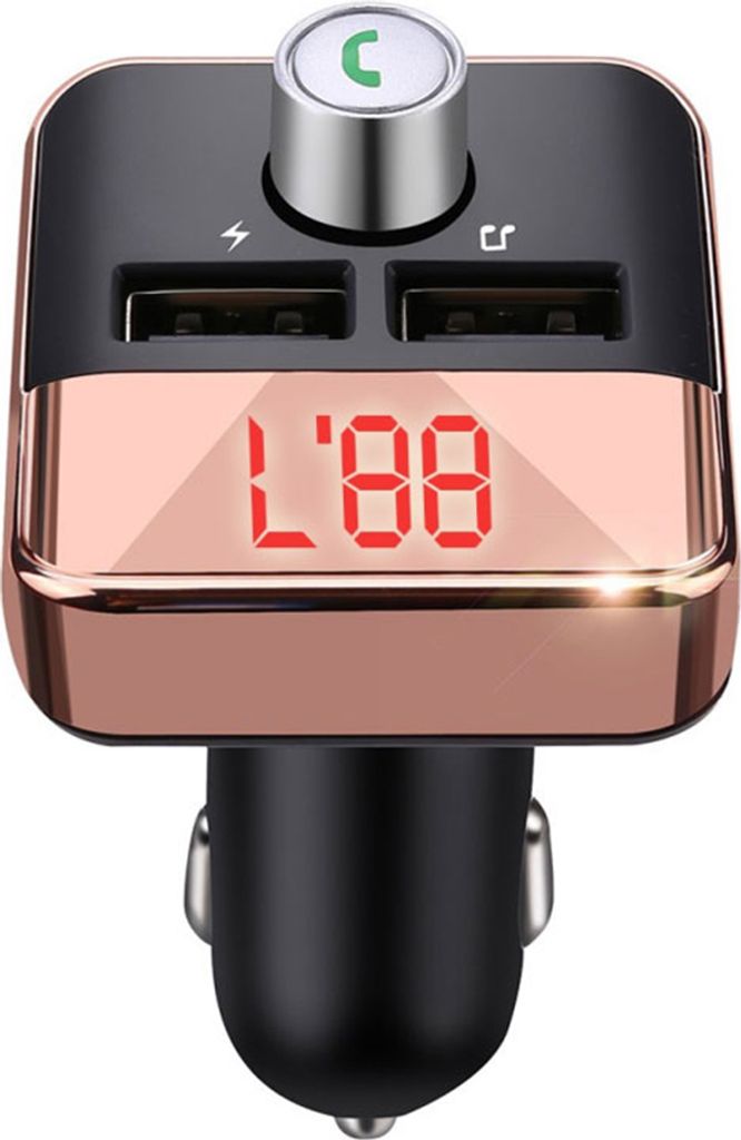 Auto Mp3 Player Fm Transmitter Bluetooth-kompatible Hands-free Dual Usb Wireless Ladegerät schwarz + Roségold