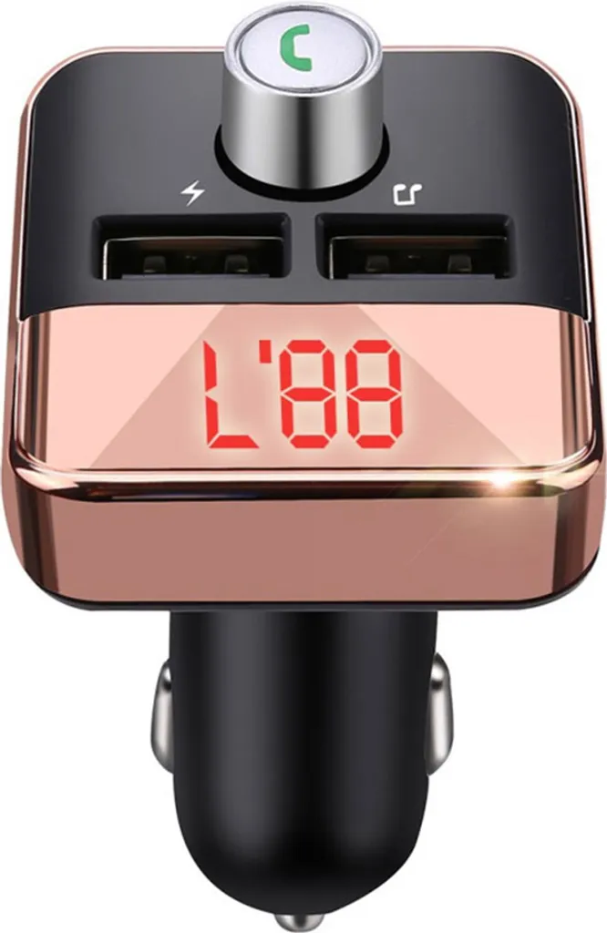 Trasmettitore Bluetooth per Auto MP3 FM con Vivavoce Oro Rosa e Nero