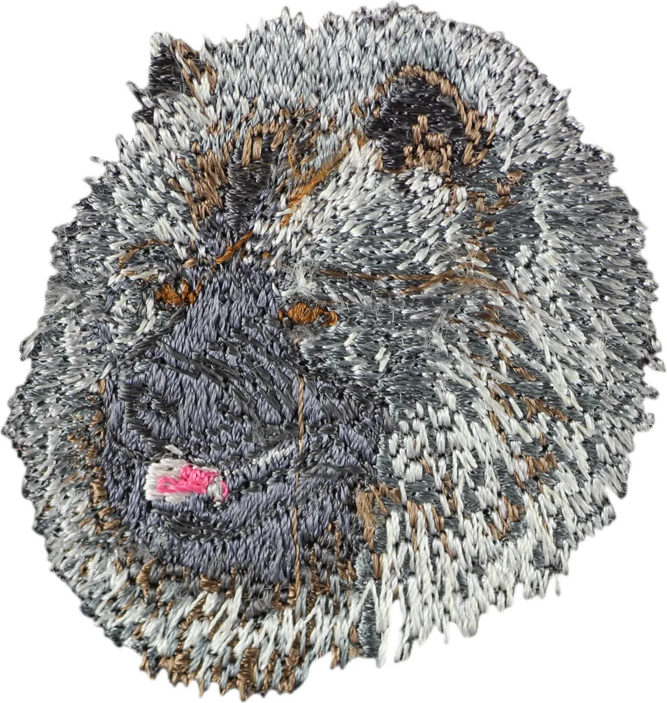 Cani Testa animale - Toppe termoadesive Patch Toppa ricamate Applicazioni per Tessuti, misura: 6,9 x 5,4 cm