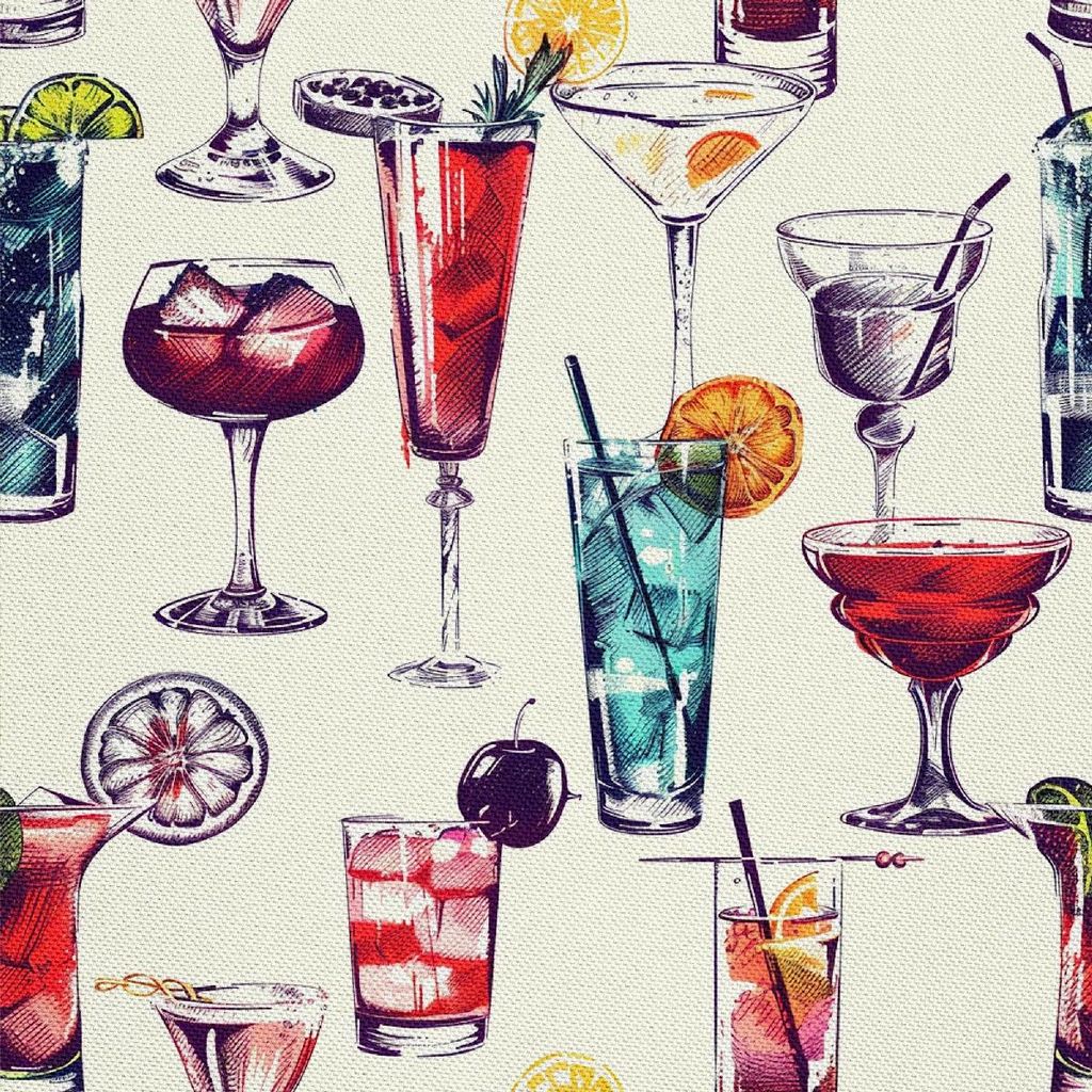OUTDOOR DEKOSTOFFE OXFORD - Motiv Cocktail | DX8539