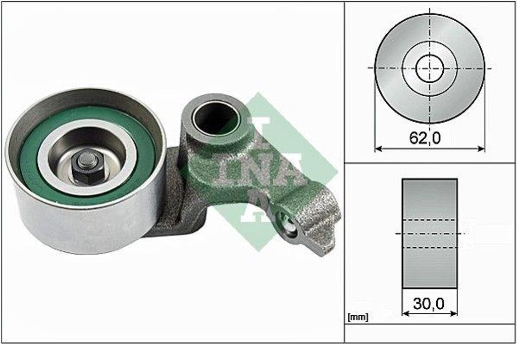 INA 531 0643 20 Spannrolle, Zahnriemen OE 1350527010 kompatibel mit RAV 4, Avensis, Corolla, Previa