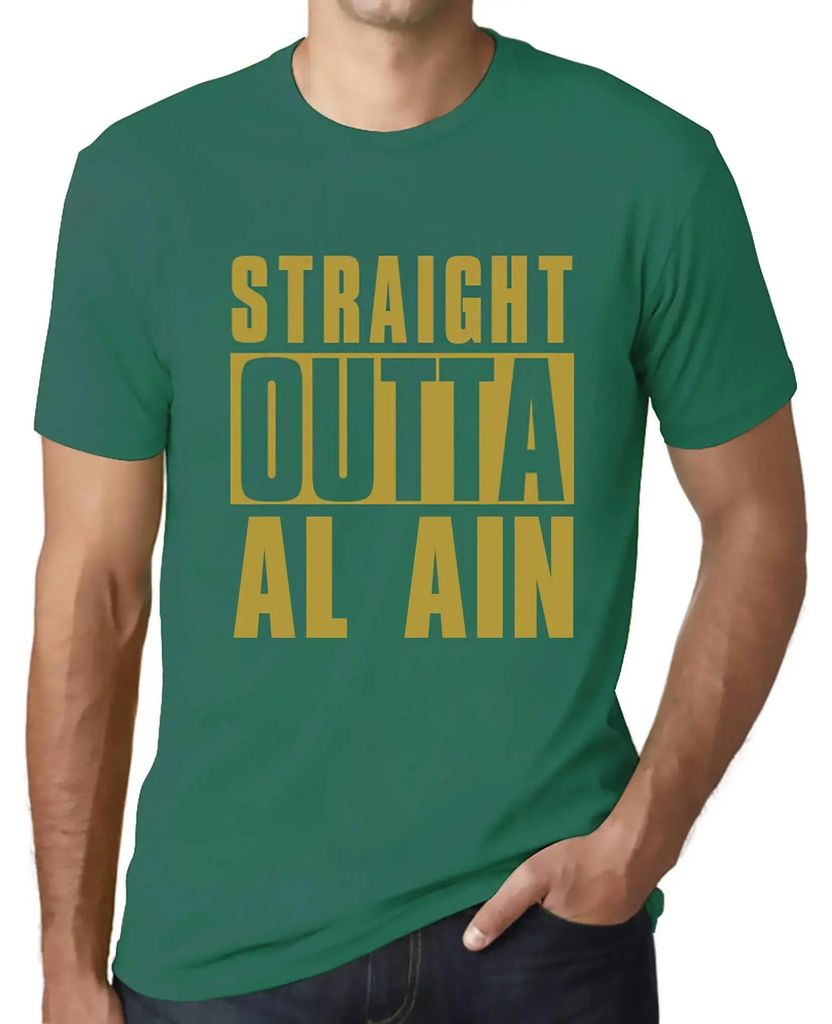 Herren Grafik T-Shirt Direkt aus Al Ain – Straight Outta Al Ain – Öko-Verantwortlich Vintage Jahrgang Kurzarm Lustige Druck Geburtstag Geschen...