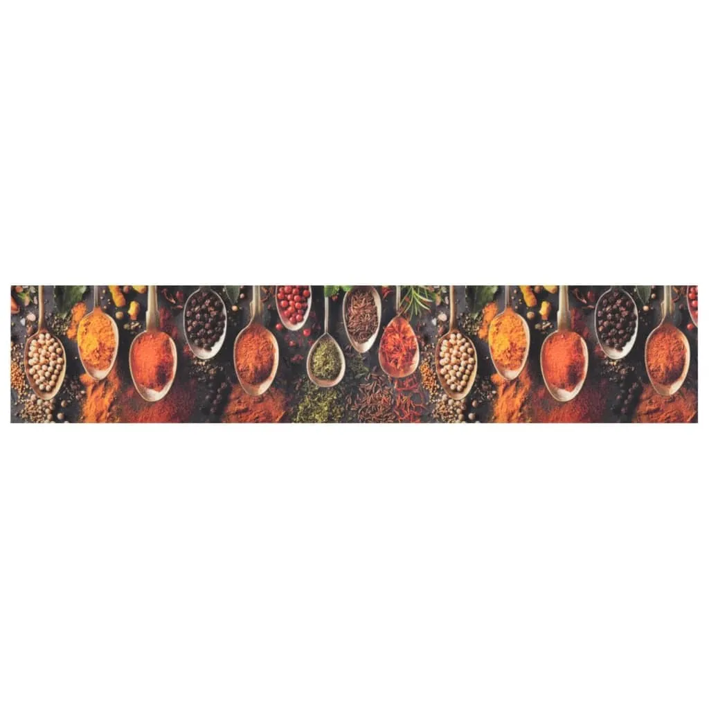 Grand tapis de cuisine 60x300 cm antidérapant et lavable décor épices