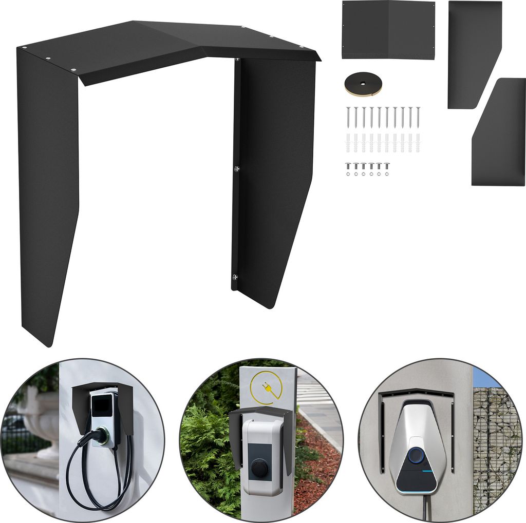 LZQ Wallbox Wetterschutz Schutzdach für e-Auto Ladestation Zubehör für Wallboxen Regenschutz, UV-Schutz, Sonnenschutz Überdachung für Ladesäu...