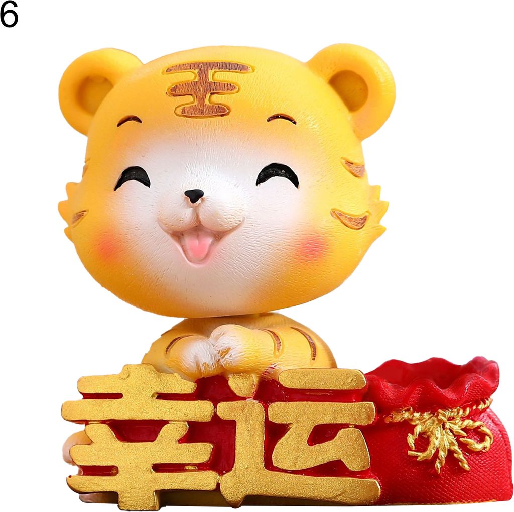 Gute Bedeutung Tiger Figur Anti-Fade-Harz 2022 Neujahrs Wohnkulturminiatur für den Haushalt-6