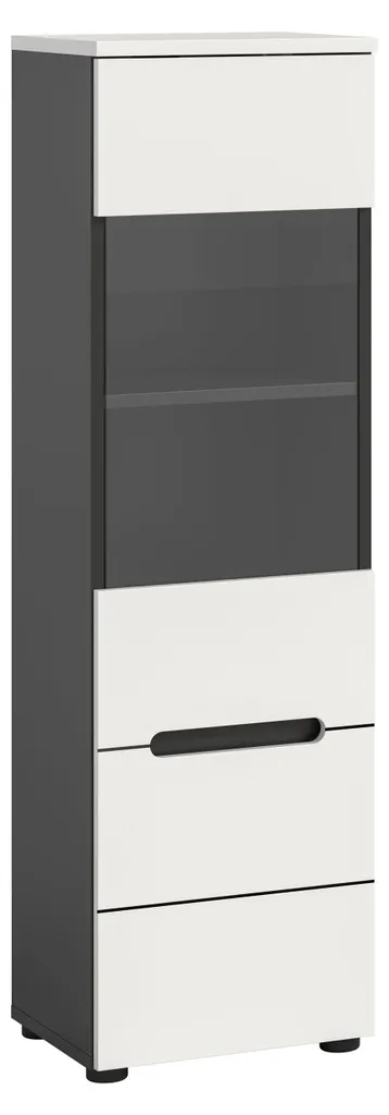 Vitrine étroite Canu citrine 1 porte pour optimiser les petits salons