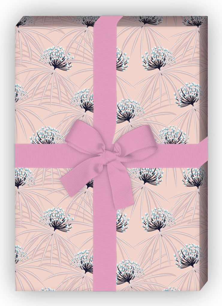 Designer Papyrus Geschenkpapier mit Blüten Dolden, rosa - G11598, 32 x 48cm