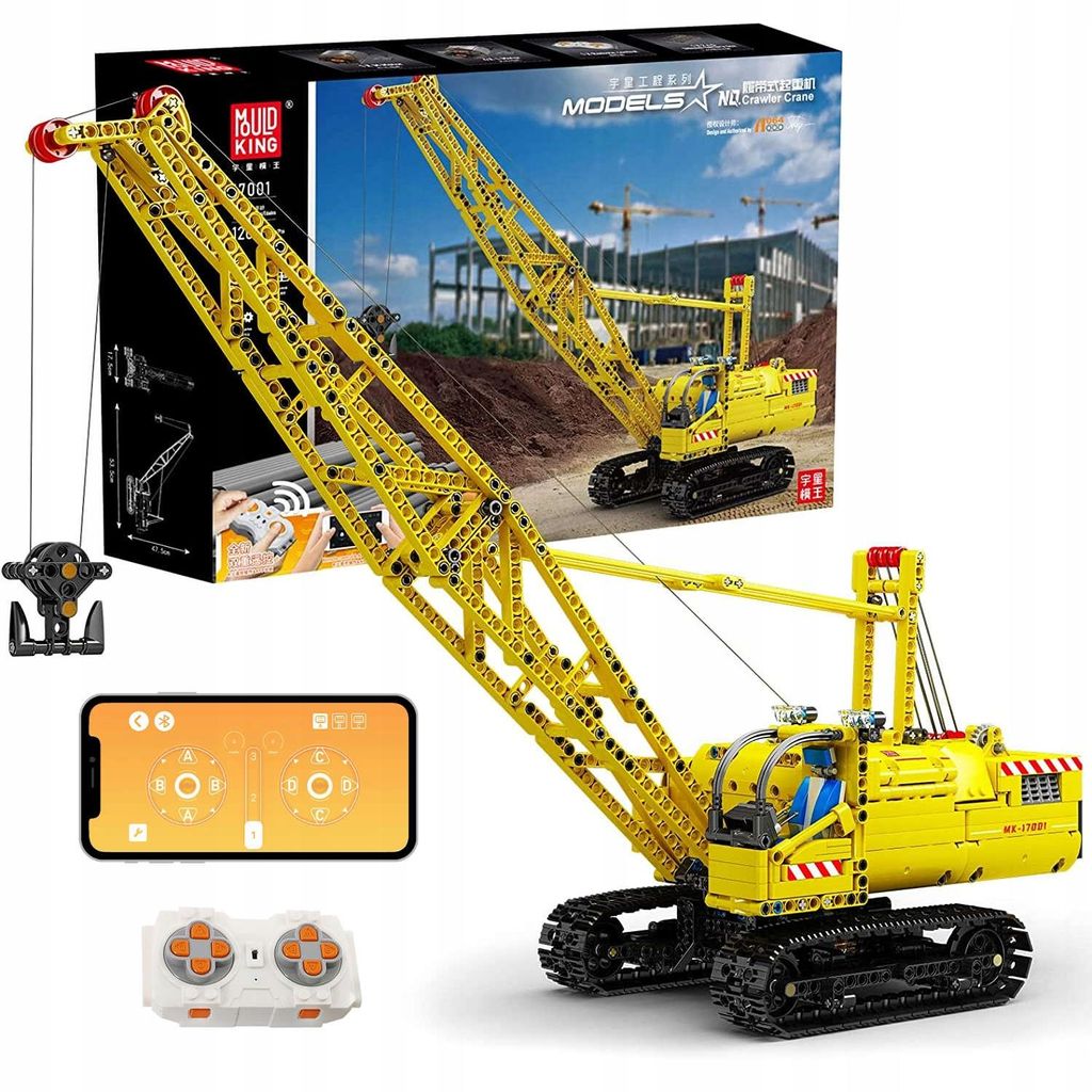 Mould King 17001 klocki konstrukcyjne dźwig gąsienicowy RC, Zdjęcie produktu 