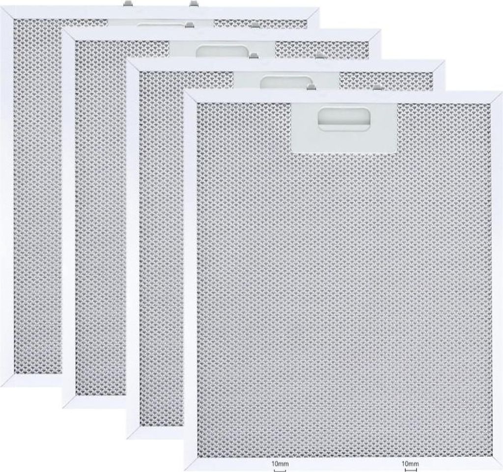 INF 4er-Pack Dunstabzugshaubenfilter für Whirlpool Ikea Jenn Air, Aluminium & Aktivkohle