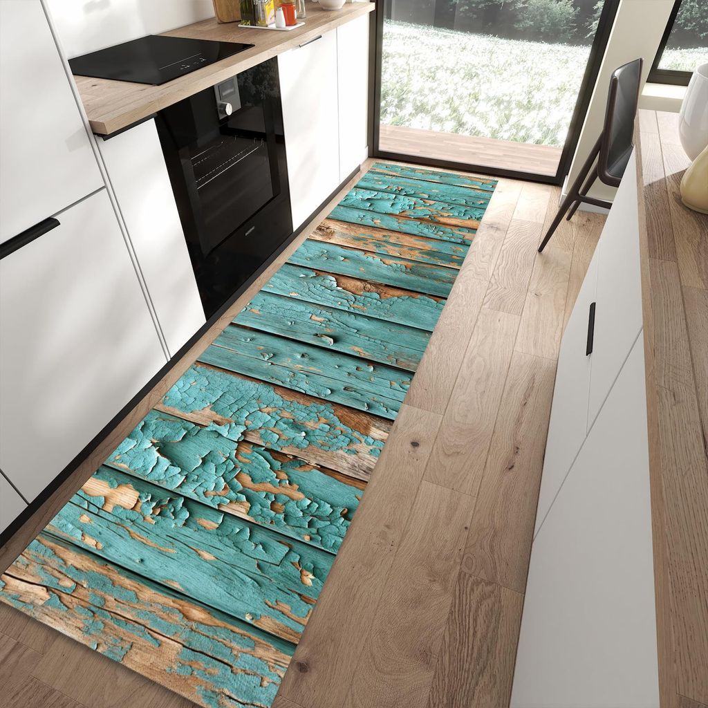 Küchenteppich 80x300cm rutschfest & abwischbar PVC Läufer - Farbe von Abblätternde