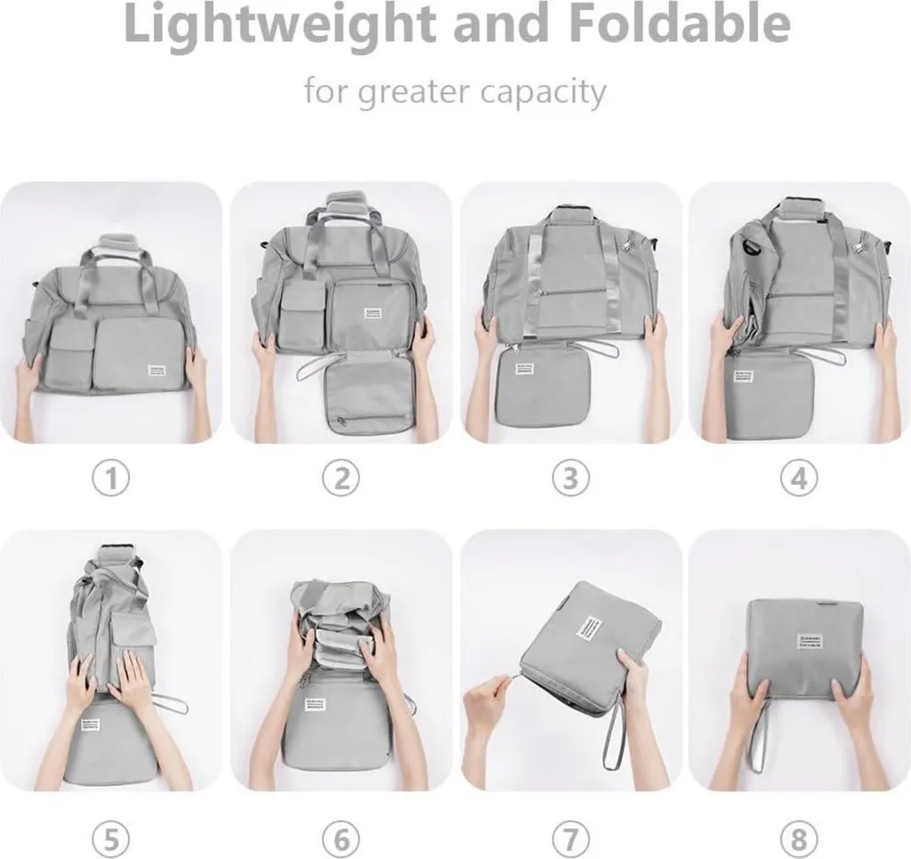 Flintronic 36L: Borsone Impermeabile Pieghevole Grigio con Tag - 4