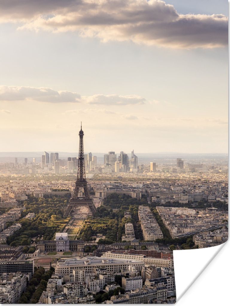 MuchoWow Poster Paris - Eiffelturm - Himmel 30x40 cm - Wandplakat - Poster Kinderzimmer