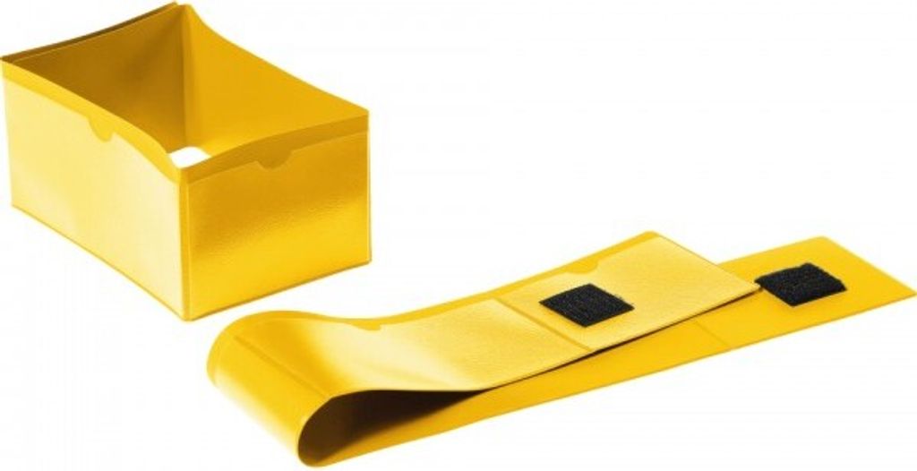 DURABLE Palettenfußbanderole, gelb, Hartfolie, 140x65/90x65mm, 596x75mm, 50/VE