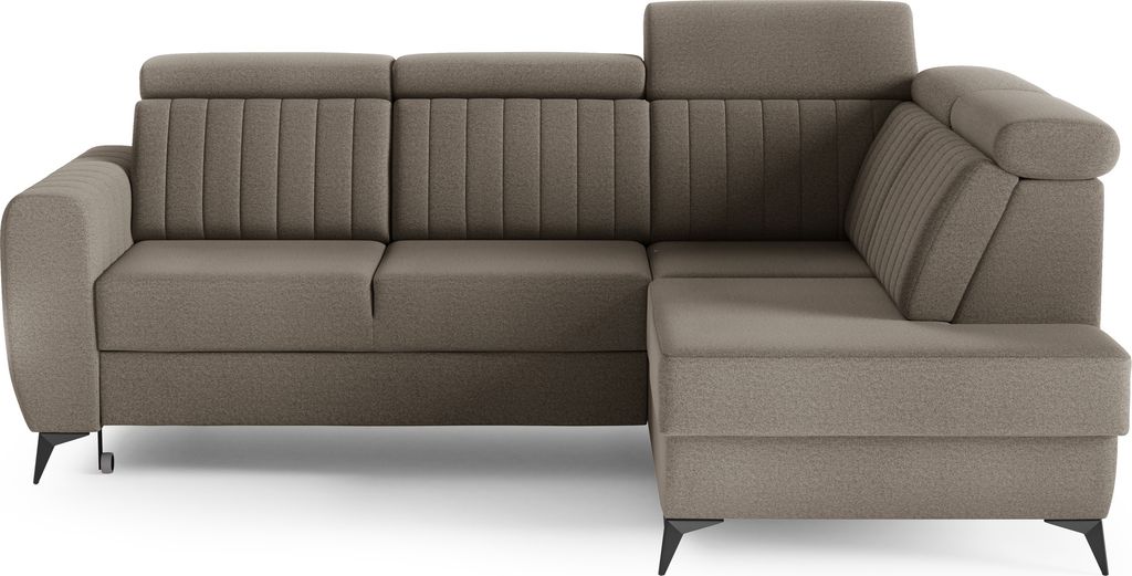 Couch für Wohnzimmer, Samstoff, Ecksofa mit Schlaffunktion und Bettkasten, Schlafsofa, Sofagarnitur, L Sofa Eckcouch L-Form Wohnlandschaft mit Bet...