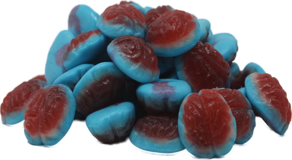 Fruchtgummi Super Gehirne blau rot mit Schaumzucker Halal 300g