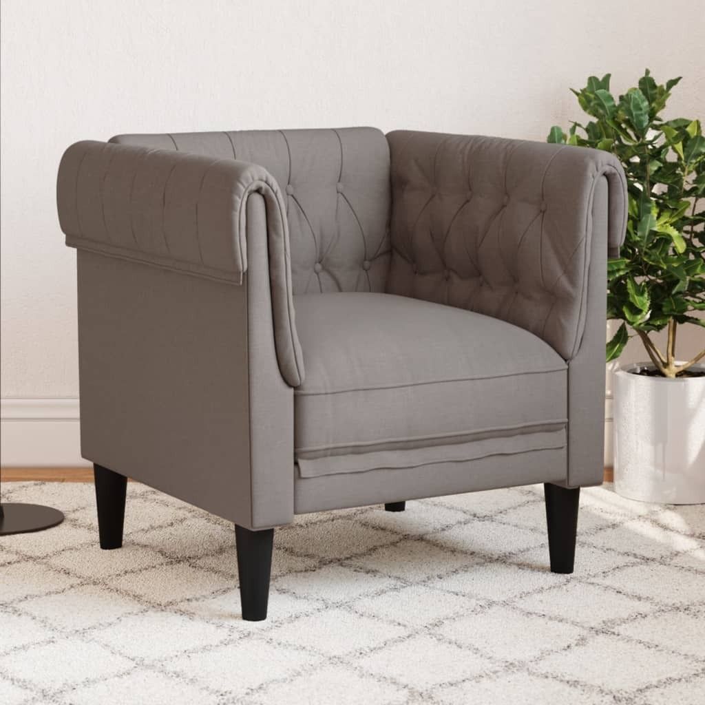 CLORIS Chesterfield-Sessel Taupe Stoff 372543 Produktbild 