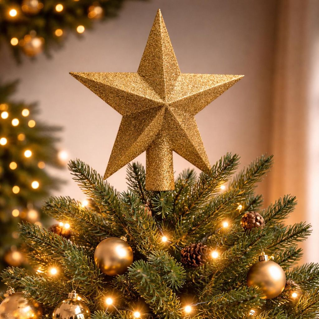 étoile Sapin De Noël Étoile De Cime De Sapin De Noël à Paillettes - Dorée, Dimensions 20 X 25 Cm - Structure En Fil Métallique - Base Stable Pour Sommet D'arbre étoile Sapin De Noël Étoile De Cime De Sapin De Noël à Paillettes - Dorée, Dimensions 20 X 25 Cm - Structure En Fil Métallique - Base Stable Pour Sommet D'arbre