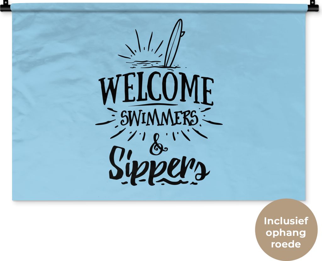 MuchoWow® Wandteppich Wandbehang Schwimmen - Surfen - Produktbild 