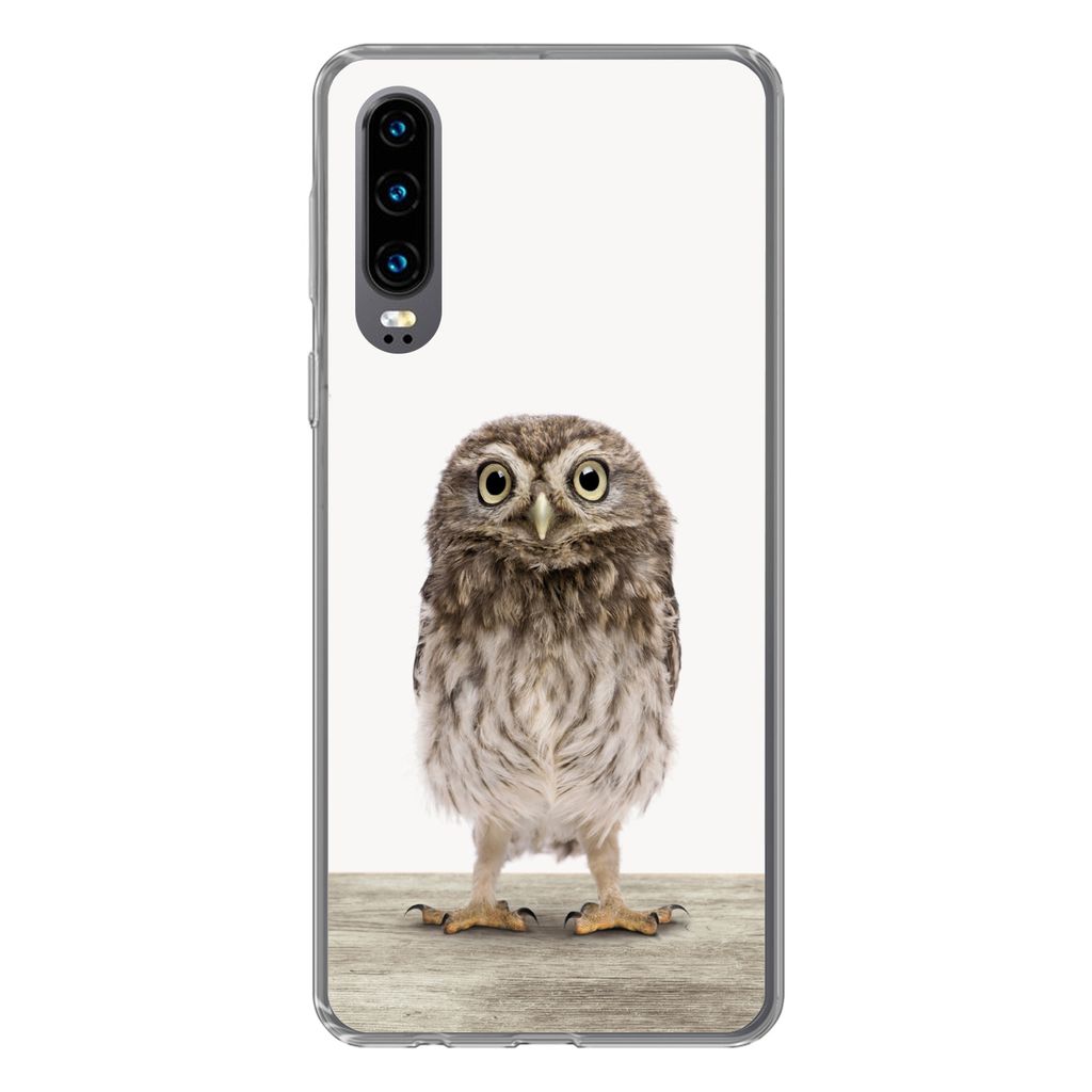 MuchoWow Handyhülle Schutzhülle Hülle für Huawei P30 Eule - Braun - Eulenküken - Kinder - Jungen - Mädchen Silikon Softcase Handy Hülle - ...