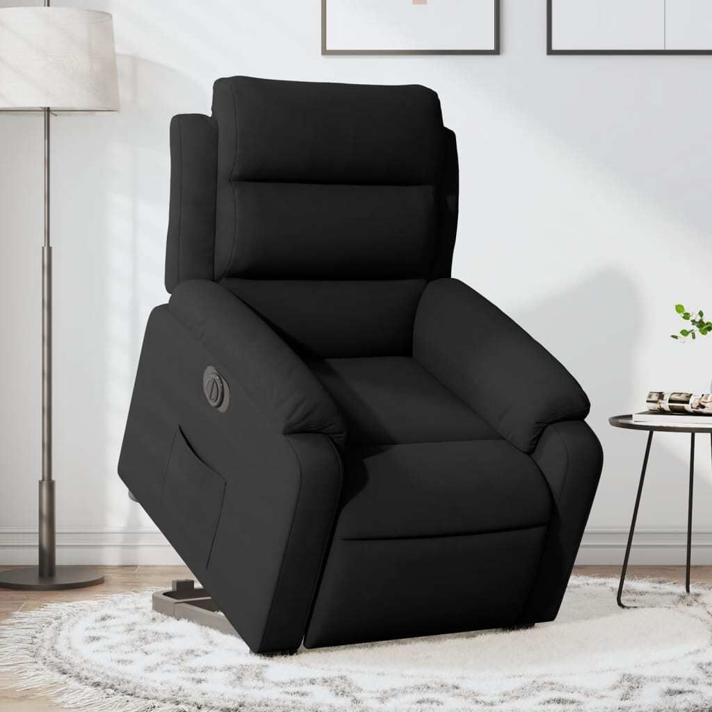 Cloris DesignMöbel Relaxsessel mit Aufstehhilfe Elektrisch Schwarz Samt , Klassische Sessel 2024 Neu