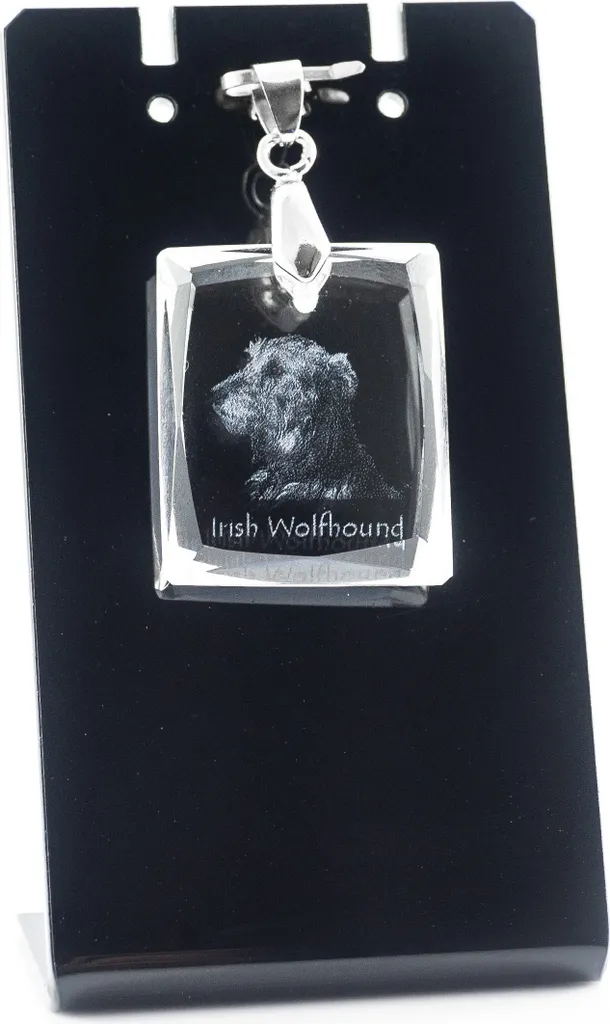 Irish Wolfhound - Ciondolo in cristallo con cane, collana con foto, gioielli unici di Art-Dog