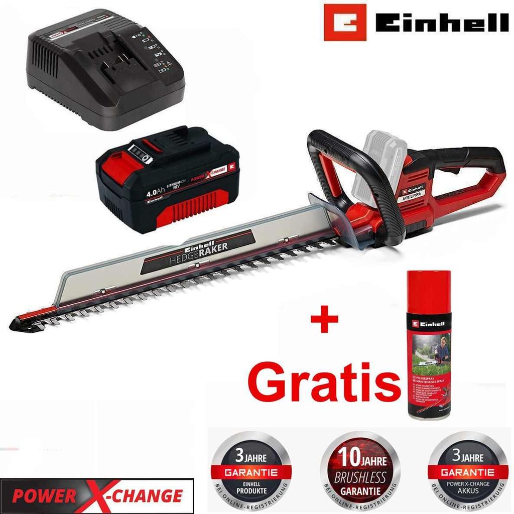 Einhell Akku-Heckenschere ARCURRA 18/55 Akku 4.0 Ah, Produktbild 
