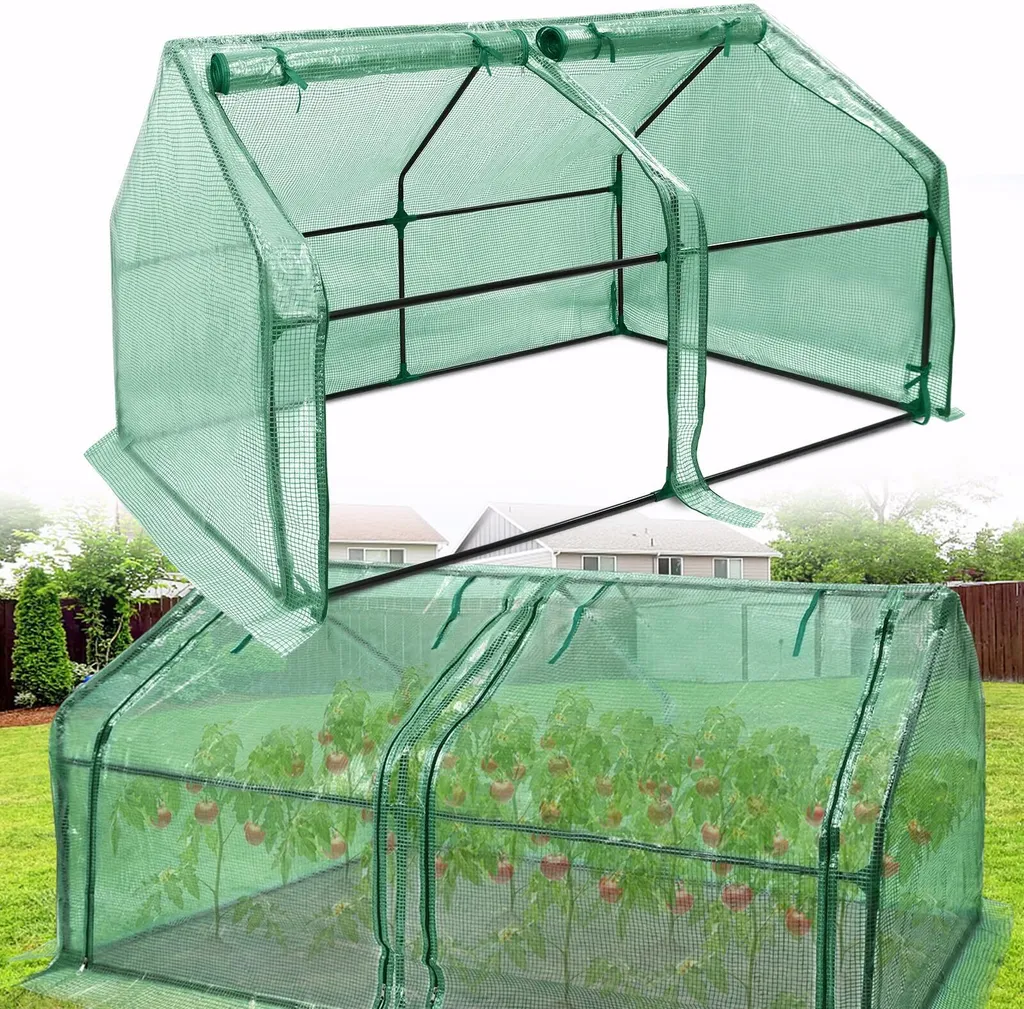 Serra per Pomodori da Esterno 180x90x90cm Kit Orto con Porta - VA-Cerulean - 1