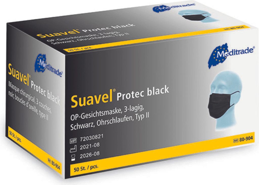 Suavel® Protec Black, OP-Maske mit elastischen Produktbild 