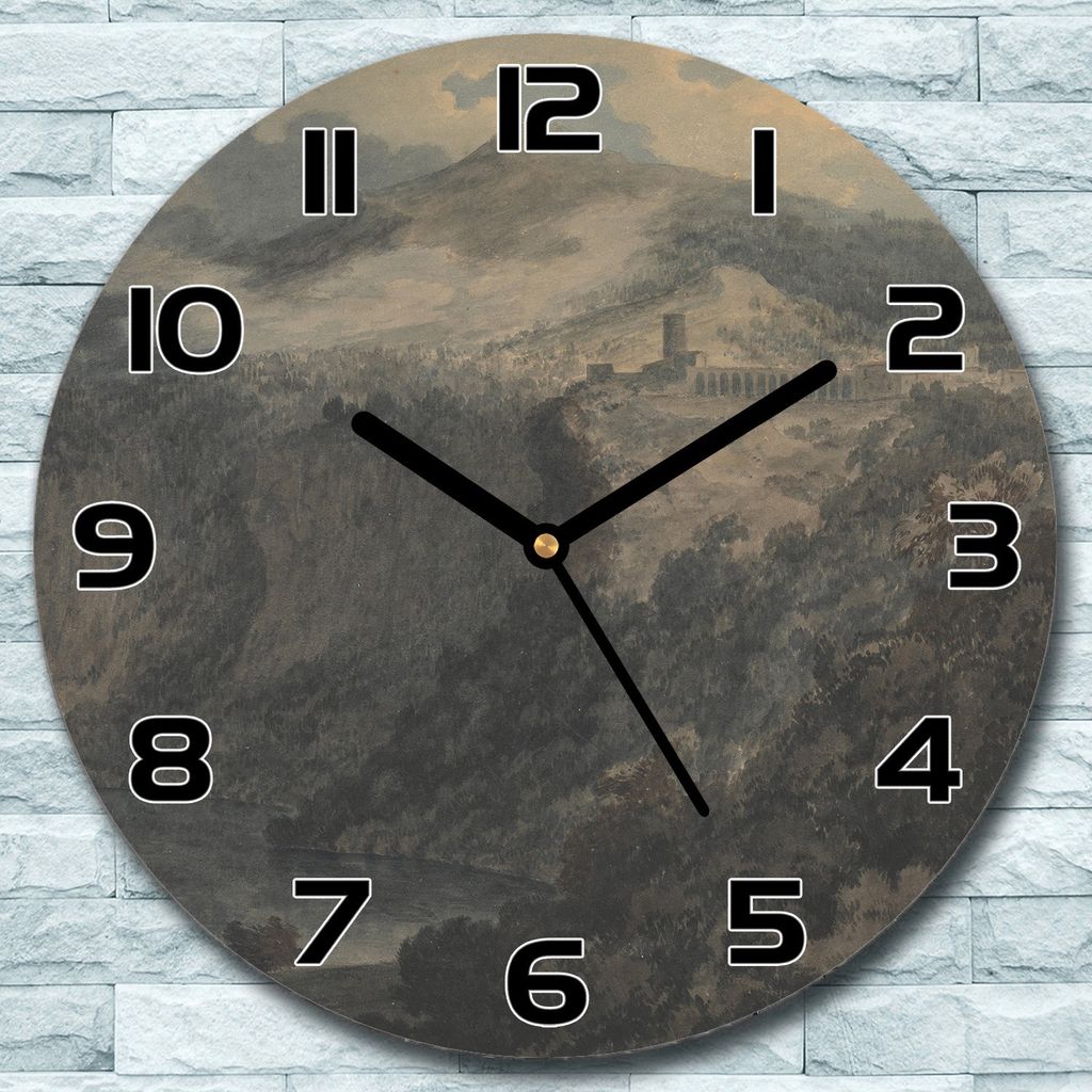 Wanduhr aus Glas Rund fi 30 See & Bergen Vintage Quarz Deko Schlafzimmer Büro