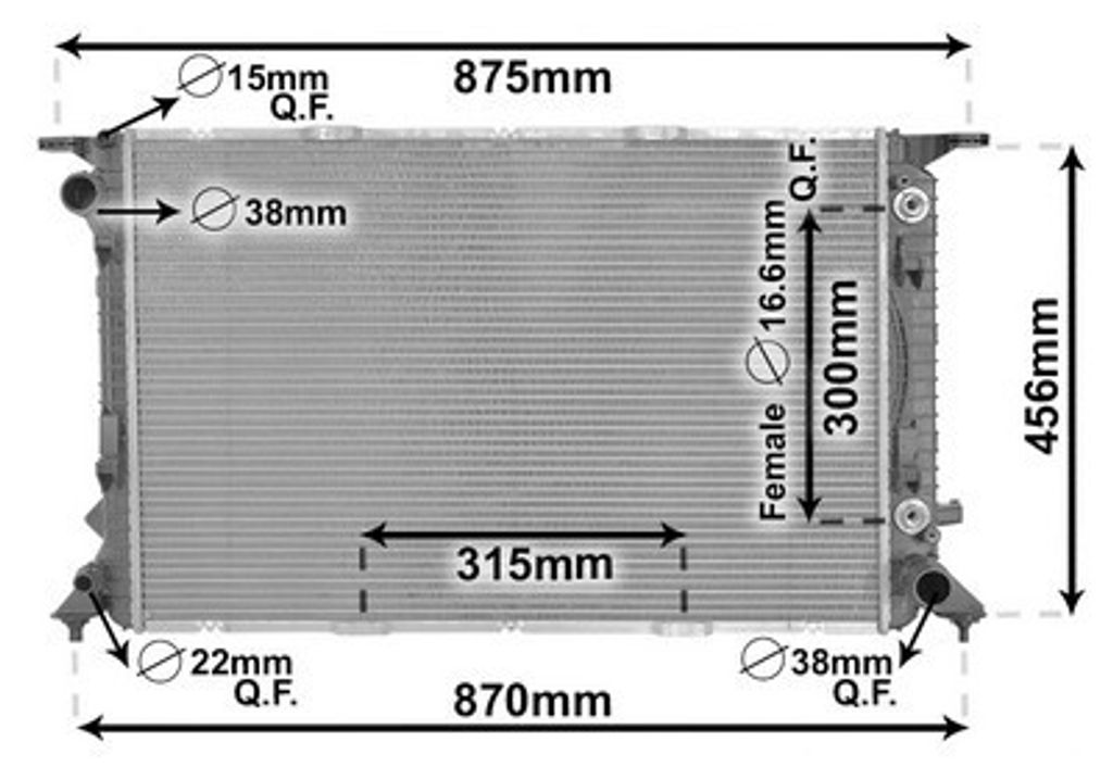VAN WEZEL 03002309 Kühler Wasserkühler Motorkühler für AUDI Q5 (8RB)