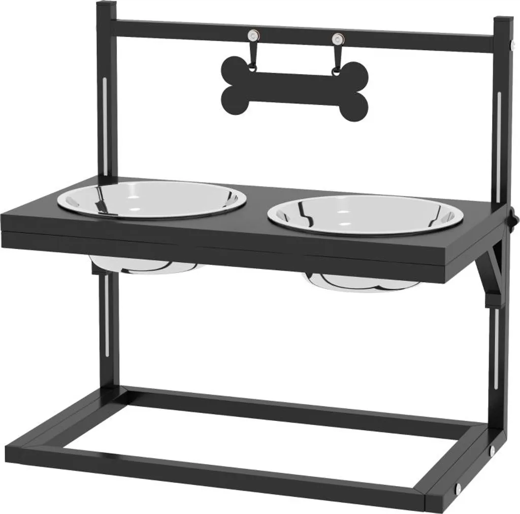 Zimilo Station d'Alimentation Surélevée 40,5 cm avec 2 Gamelles Inox