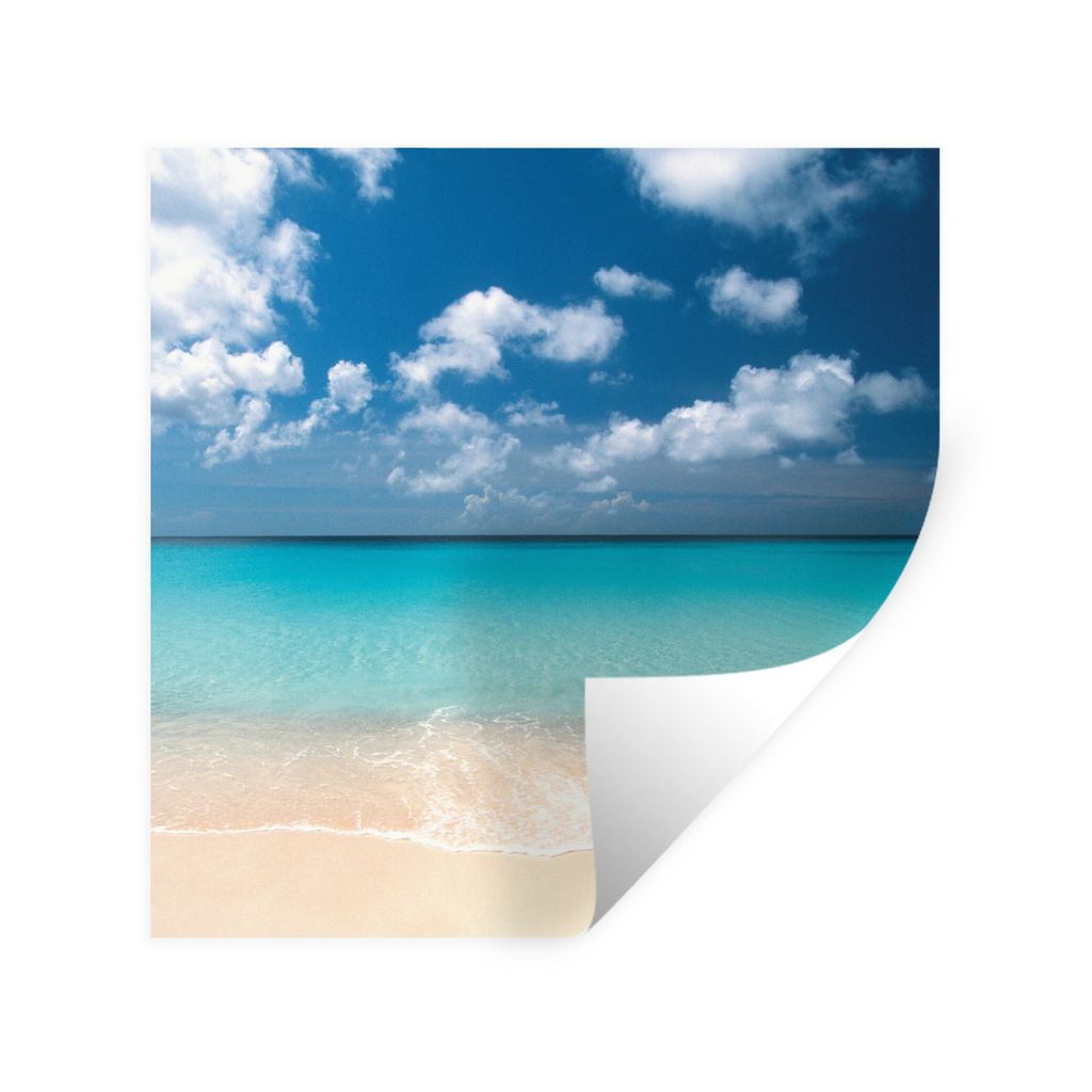 MuchoWow Wandtattoo Wandsticker Wandaufkleber Sommer - Strand - Curaçao 80x80 cm Selbstklebend und Repositionierbar - Wierderverwendbar - Selbst...